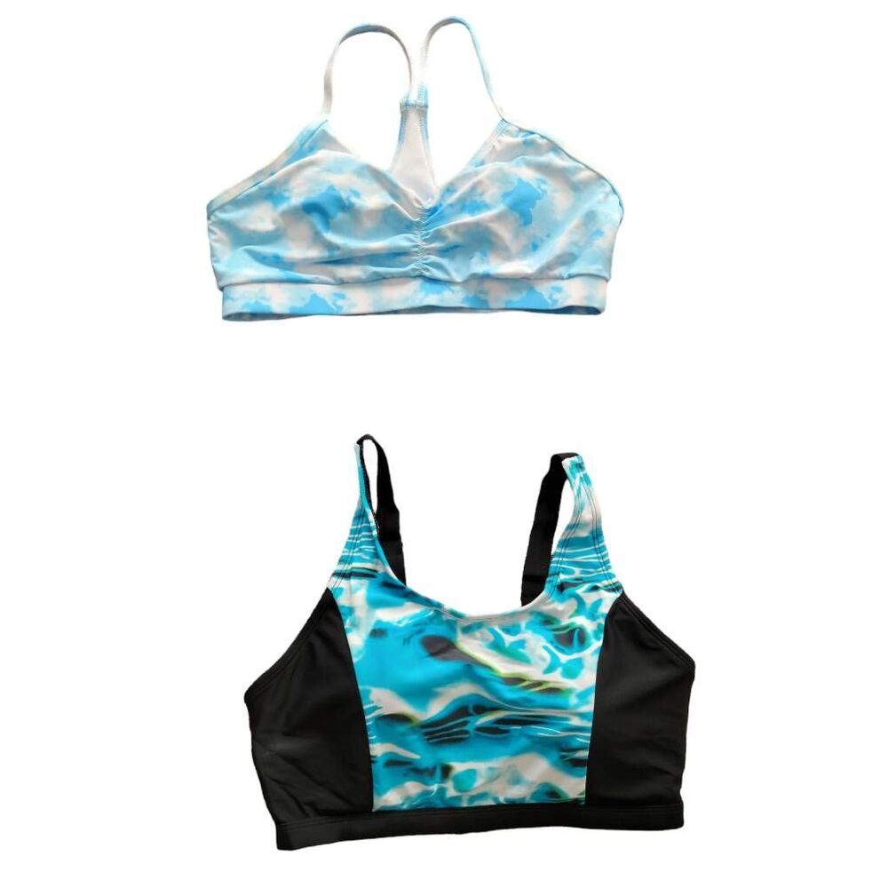 Bikini Tankini Tops TWO! 2 Sports Bra Style Bathing Suit Swim Wear
